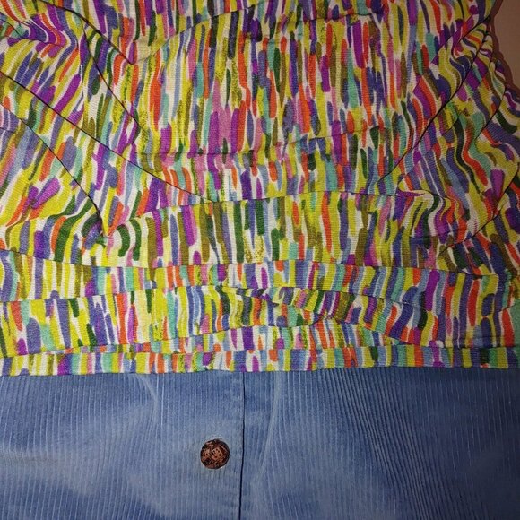 Vintage 80s L.L. Bean Blue Corduroy Skirt - Picture 4 of 14